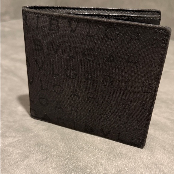 BVLGARI Other - Bulgari Black Textured Card Holder Bifold Wallet
